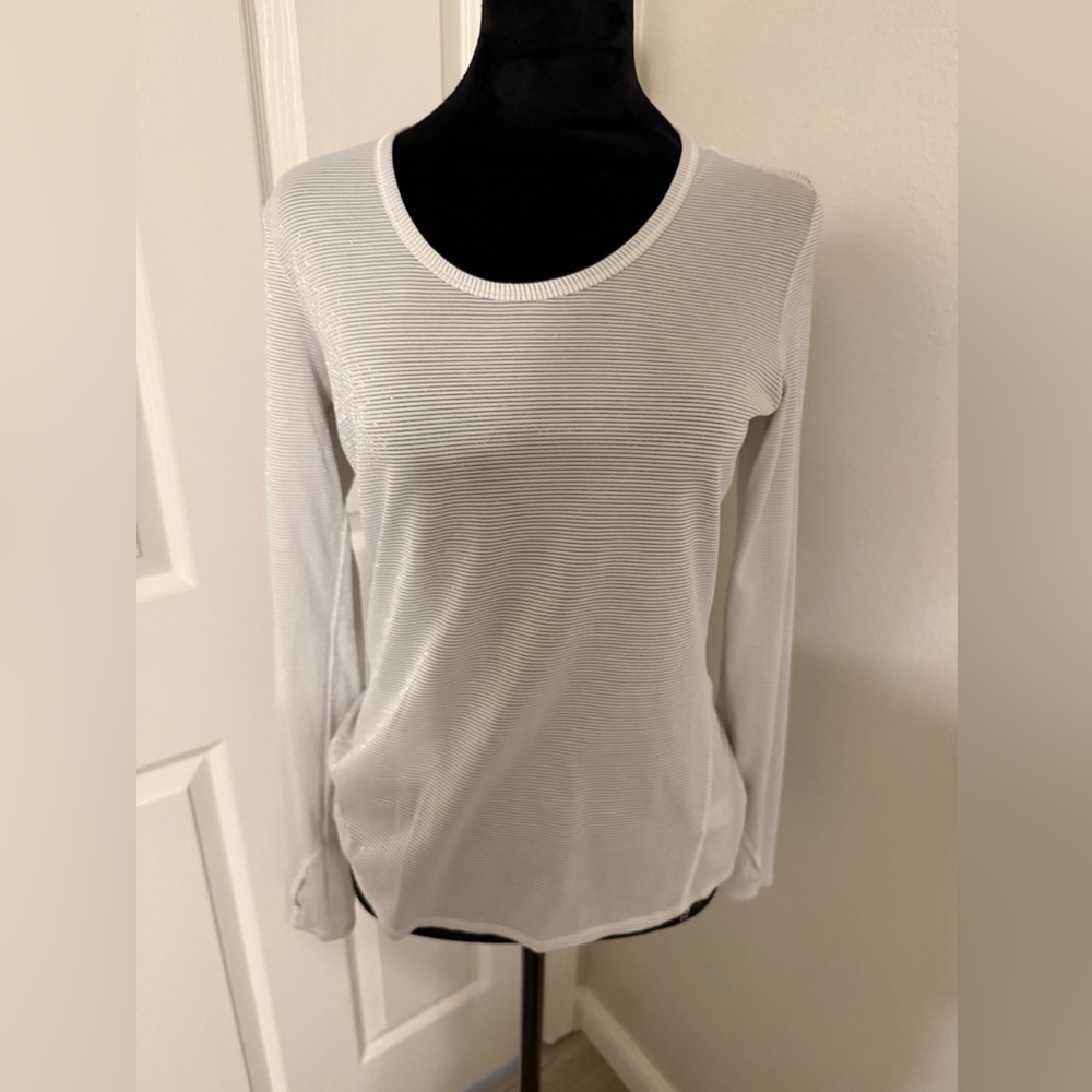 Athleta Silver Long Sleeve Tee